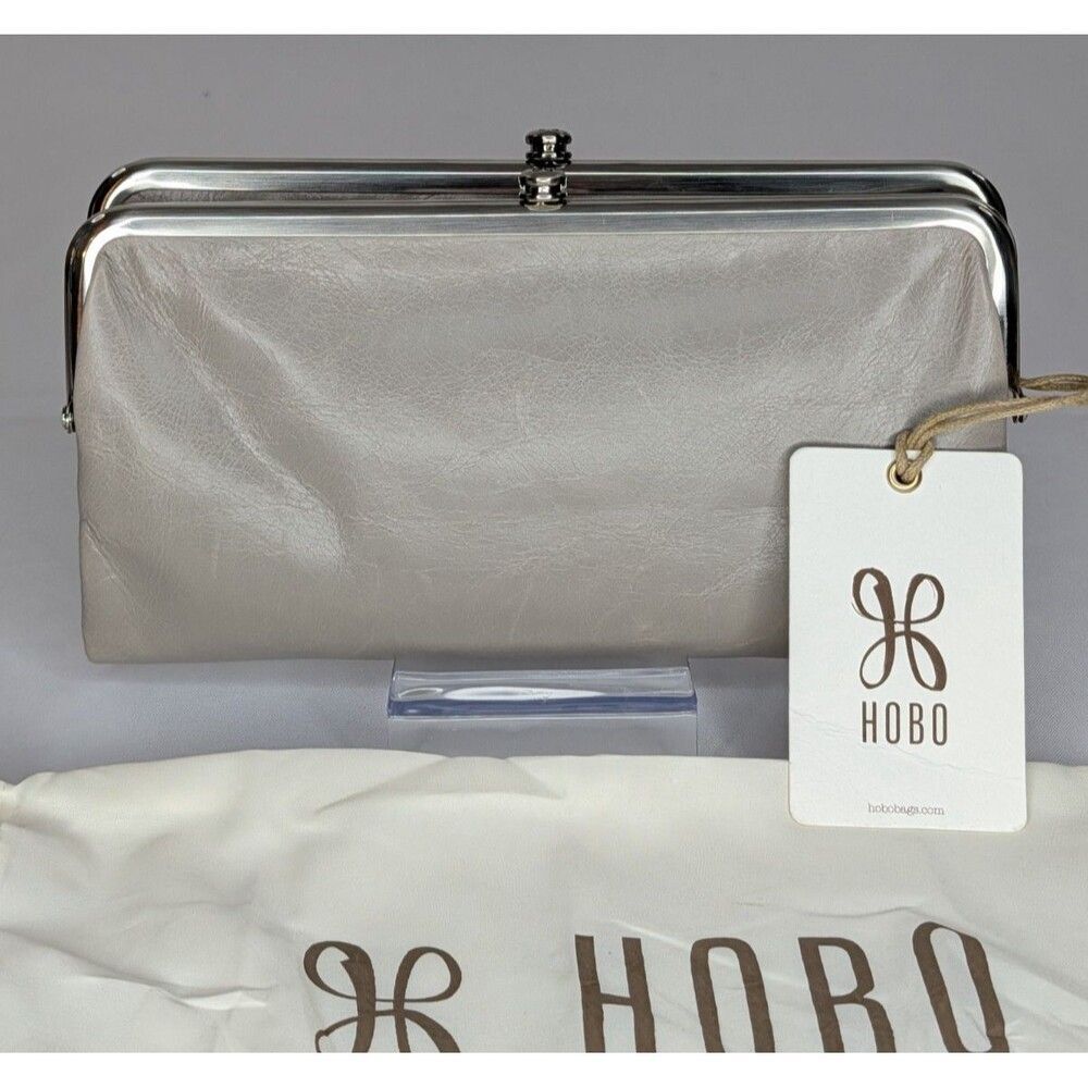 Hobo Lauren Double-Frame Leather Vintage Style Wallet - Driftwood, NWT